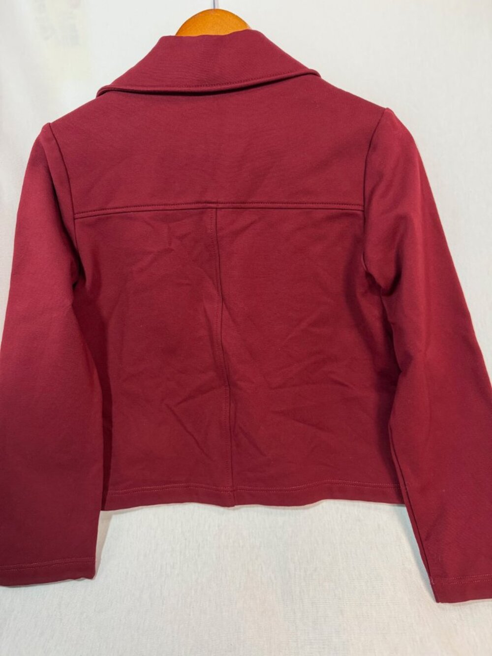 Baltic Born Peacoat XS Burgundy Cropped Jacket Double Breasted Fall - Picture 7 of 7